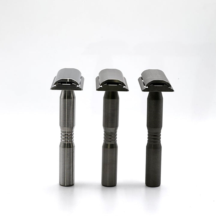 three titanium safety razors